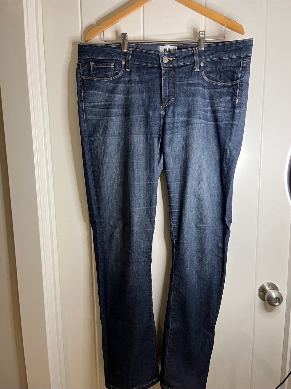 PAIGE Women's Dark Indigo Straight-Leg Jeans